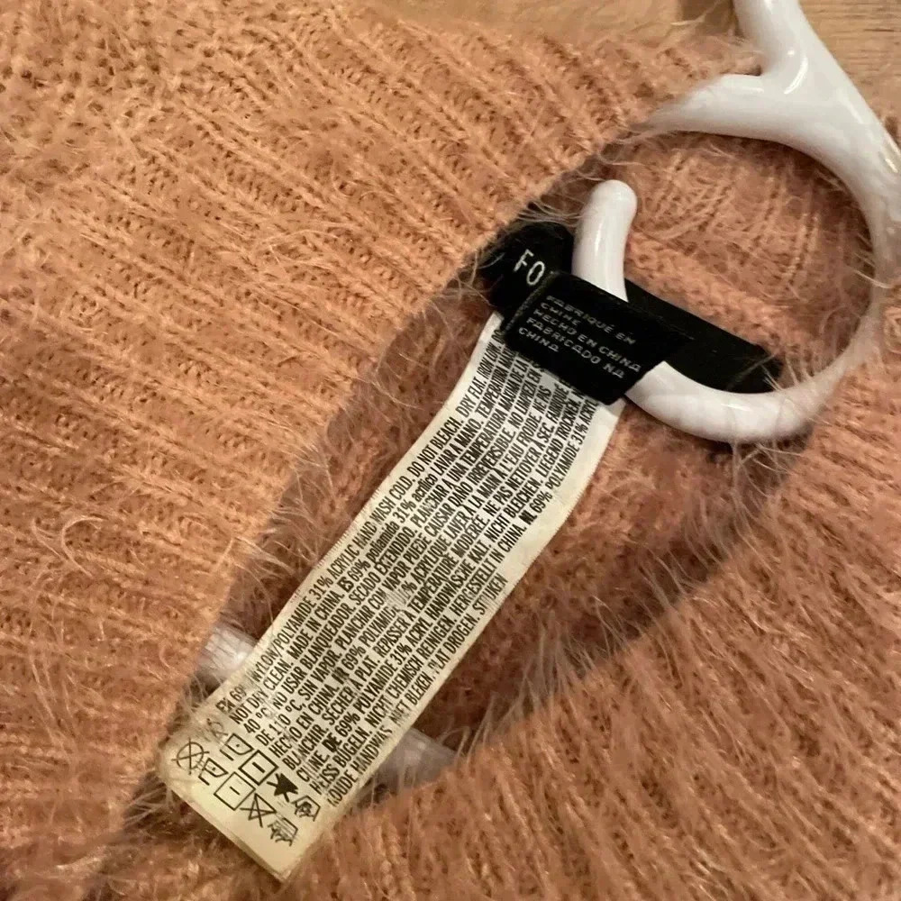 Forever 21 Peach Cozy Crew Sweater Side Ties Med Balletcore/Boho/Feminine - Picture 12 of 16